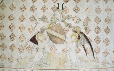 Peintures murales château de Montplaisant, Auvergne Rhône Alpes, Isère (38)